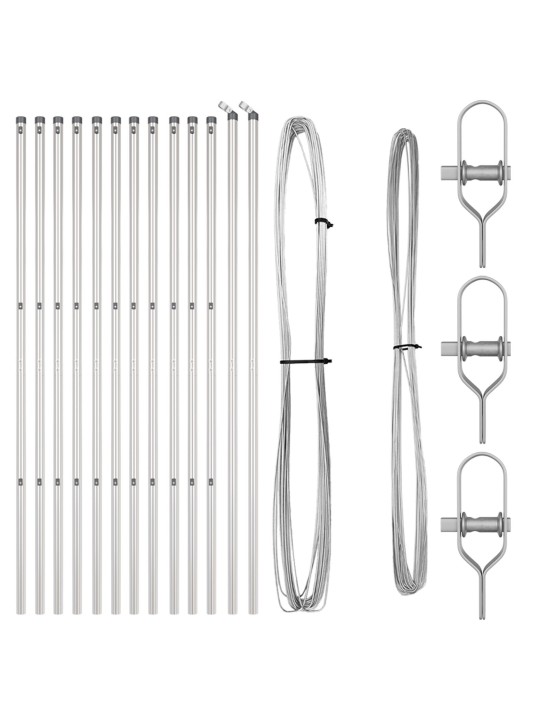 Aidan pylväät 13 kpl ø32 mm 190 cm galvanoitua terästä