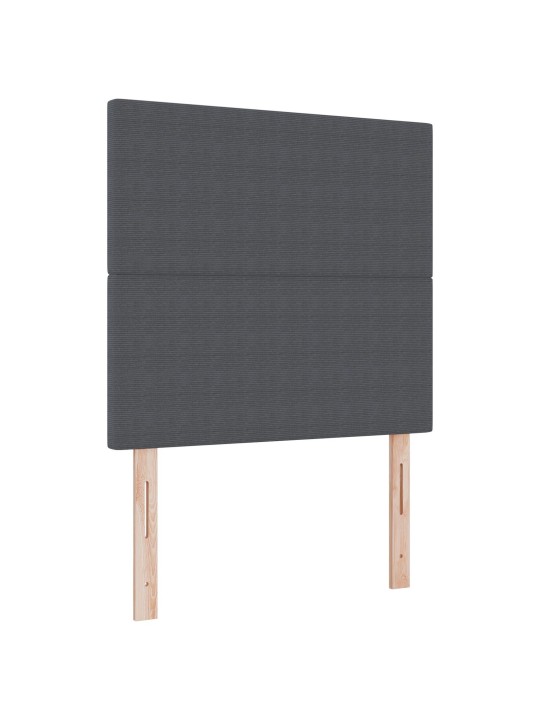 Sängynpääty yksinkertainen muotoilu tummanharmaa 100 cm corduroy kangas