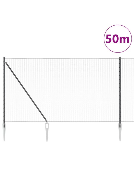 Kuusikulmioaita harmaa 1,6x50 m teräs