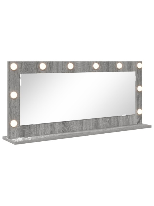Meikkipeili led-valoilla harmaa sonoma 100x45x18 cm