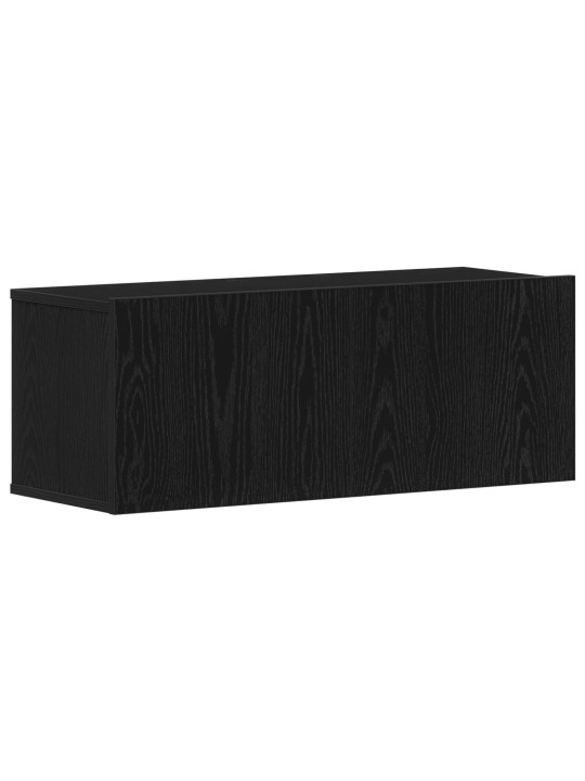 Musta tammi tv-taso 80x30x30 cm tehty korkealaatuisesta puuportaan