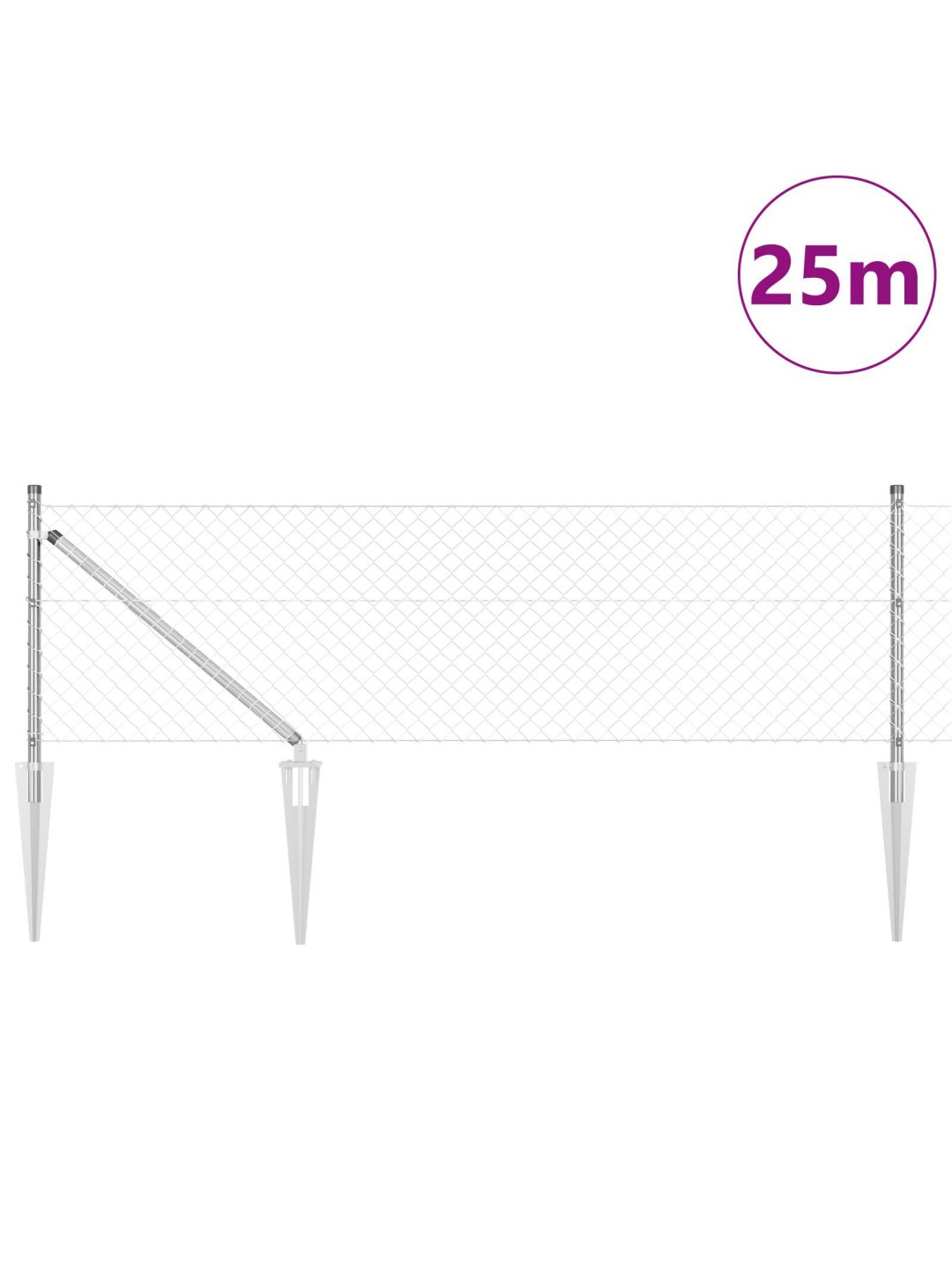 Ketjuaidat 13 piikkipullolla 0,4x25 m galvanoitu teräs