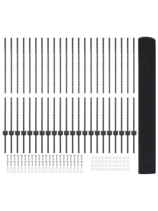 Hitsattu langanaita 44 u-tolpalla harmaa 1.2x50 m teräs