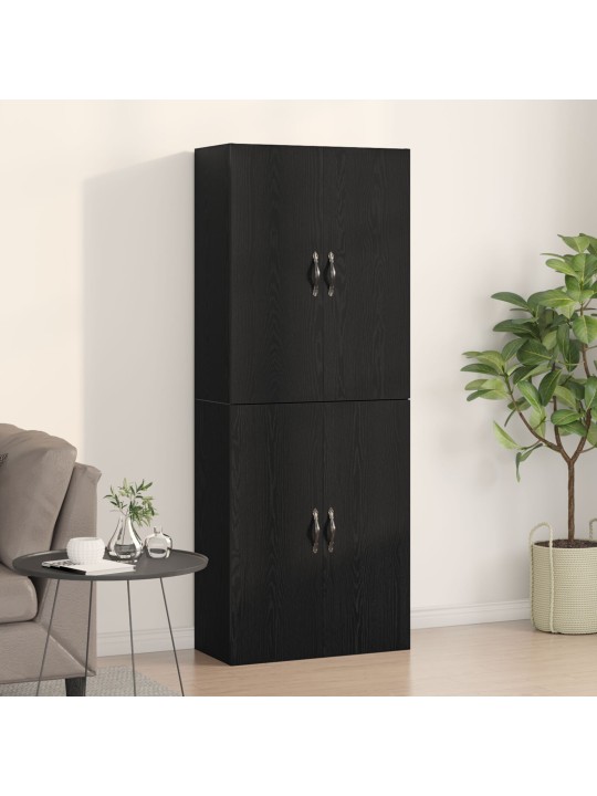 Kaapit 2 kpl musta tammi 69,5x34x180 cm tekninen puu