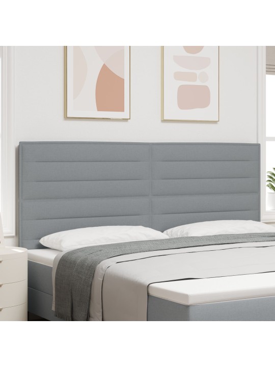 Sängynpääty linjat design vaaleanharmaa 200 cm kangas