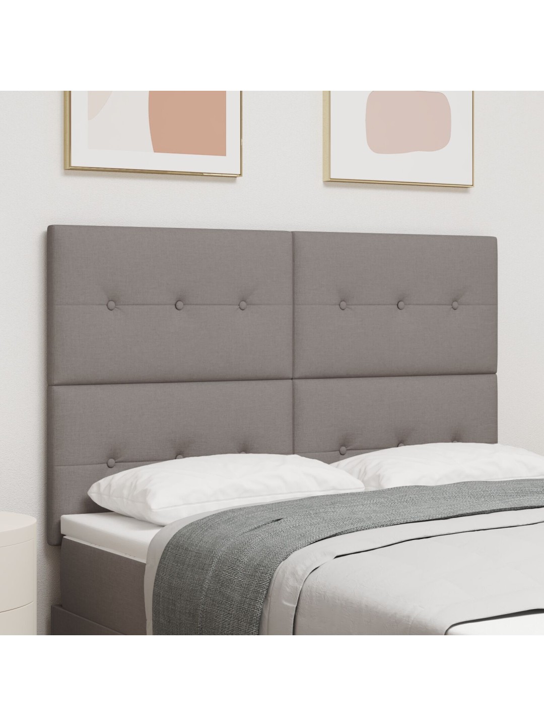 Pääty nappituunattu taupe 140 cm kangas