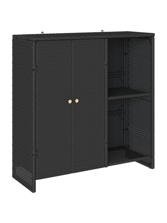 Säilytyskaappi musta 100x36x102 cm rottinki
