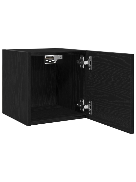 Seinälle asennettavat tv-kaapit 2 kpl musta tammi 30,5x30x30 cm