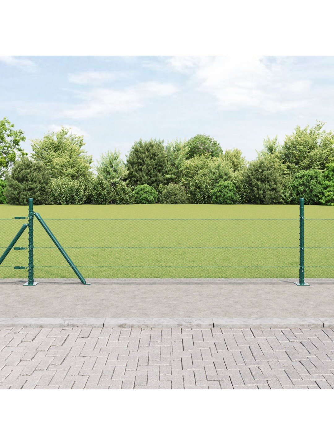 Kuusikulmainen aita vihreä 0.5x10 m terästä