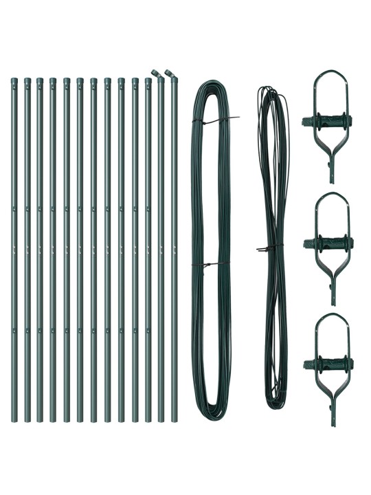 Aidan pylväät 13 kpl vihreä ø32 mm 150 cm galvanoitua terästä