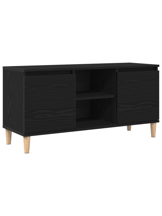 Tv-teline puujaloin musta tammi 102x35x50 cm
