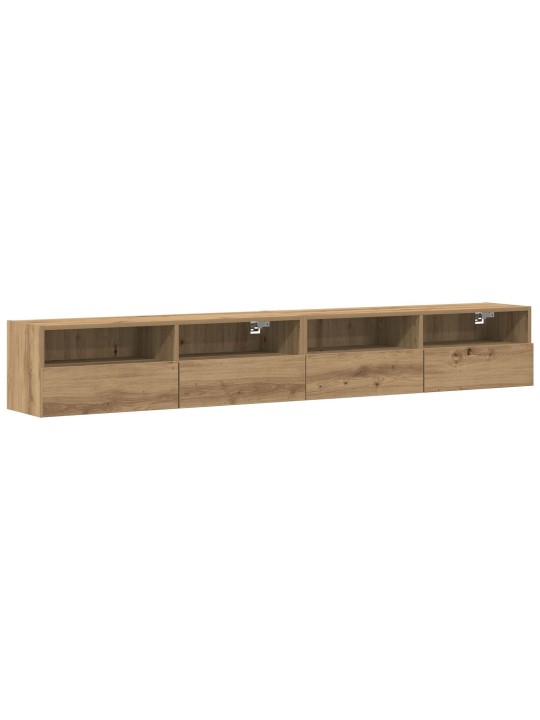 Tv-seinähyllyt 2 kpl artisan tammi 100x30x30 cm tekninen puu
