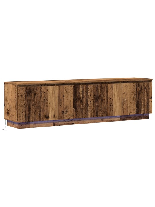 Tv-kaappi led-valaistuksella vanhasta puusta 180x38x49 cm tekninen puu