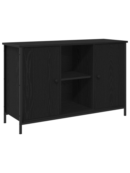 Tv-kaappi musta tammiviimeistely 101x35x65 cm tekninen puu ja teräs