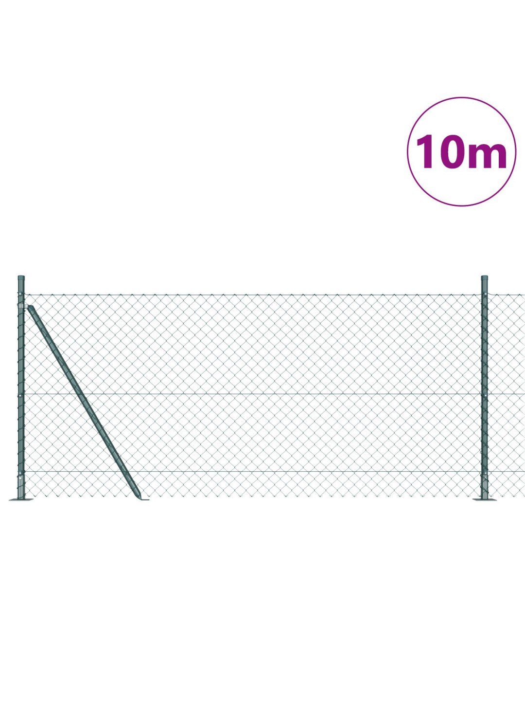 Ketjuaita 7 flangettipylvään kanssa 0.8x10 m galvanoitu teräs