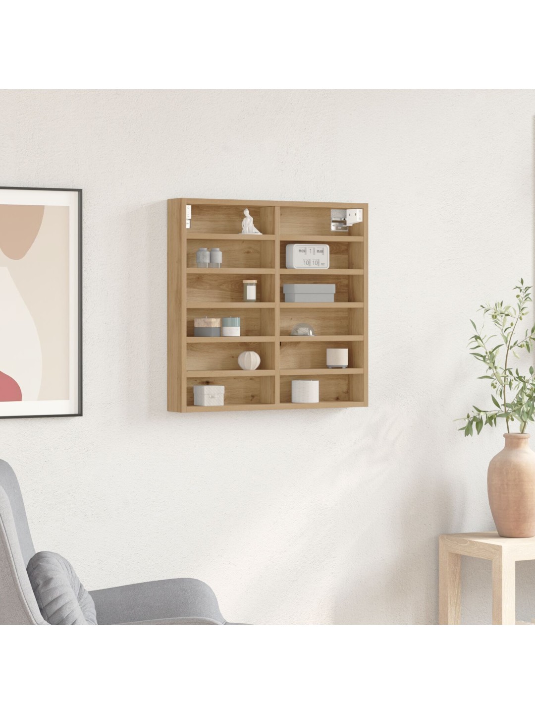 Vitrine kaappi artisan tammi 60x8,5x58 cm keinokuitu