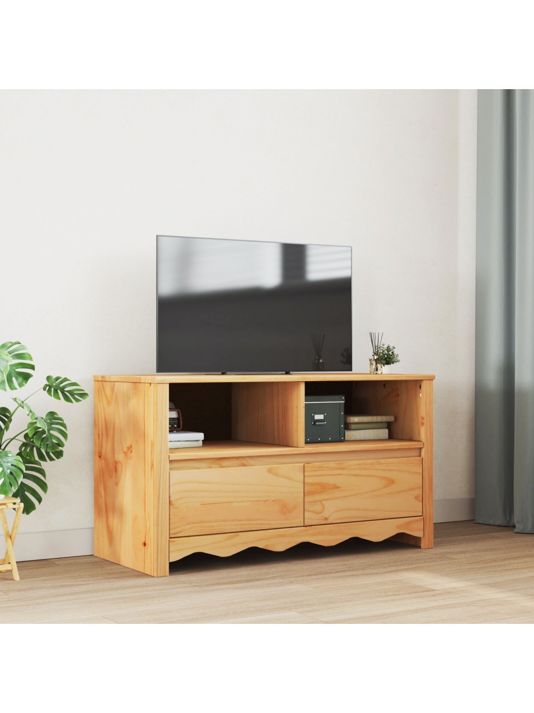 Tv-kaappi "drammen" 99x43x55 cm kiinteää puu kuusta