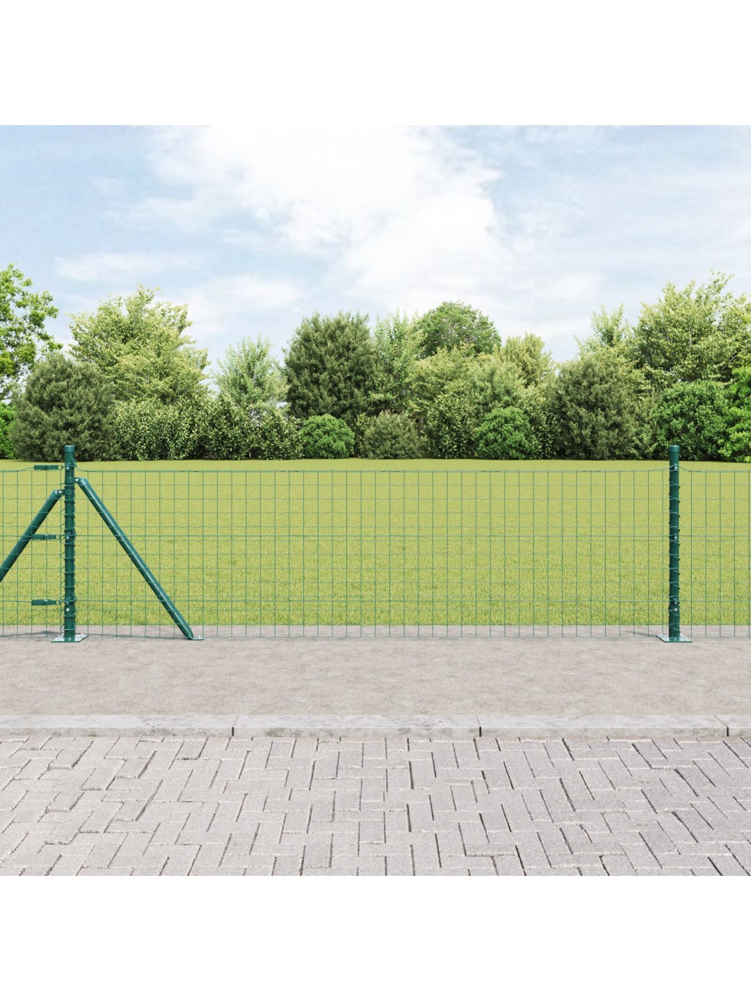 Aidan pylväät jalustalla 52 kpl ø32mm 50cm galvanoitua terästä