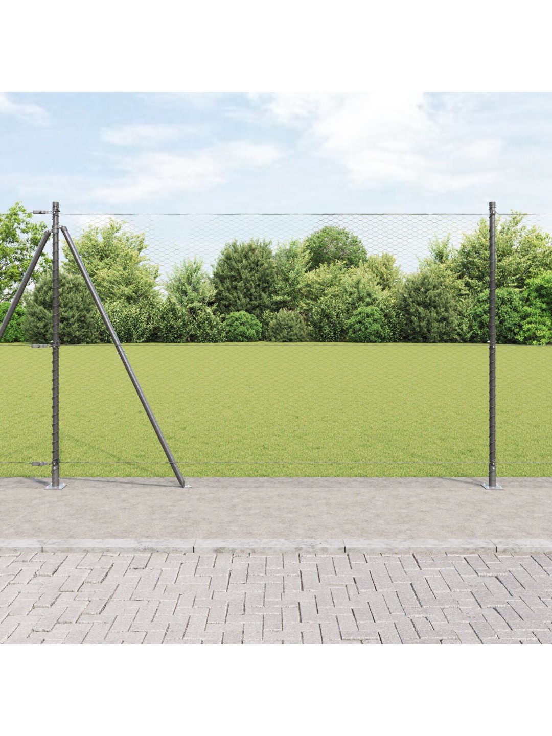 Kuusikulma-aita harmaa 1,6x50 m teräs