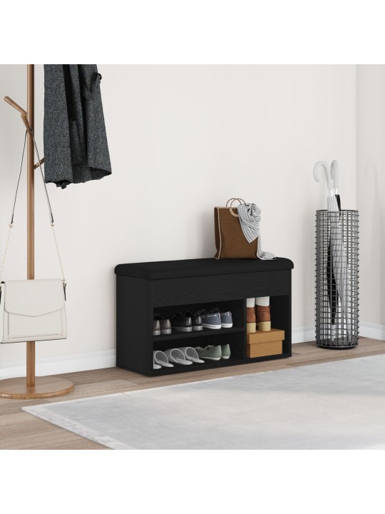 Säilytyspenkki musta tammi 80x30x45 cm tekokuitu