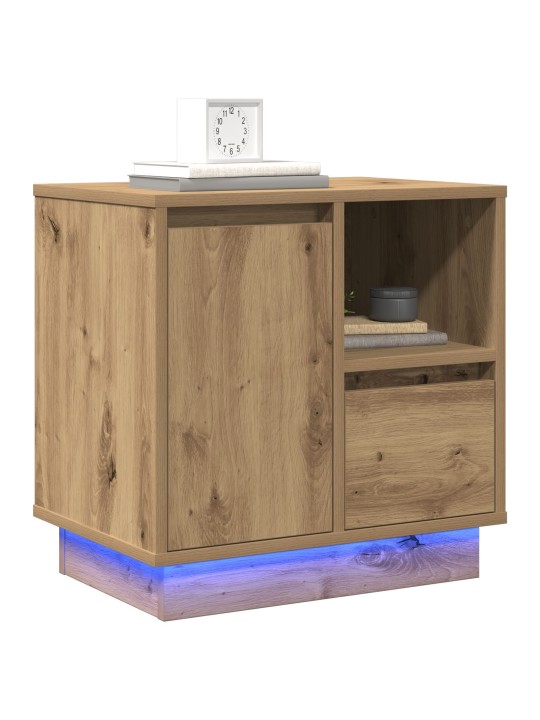 Yöpöydät led-valolla 2 kpl artisan tammi 50x34,5x50 cm
