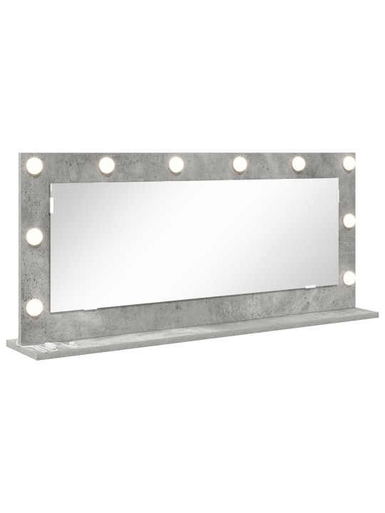 Meikkipesuri led-valoilla betoni harmaa 100x45x18 cm