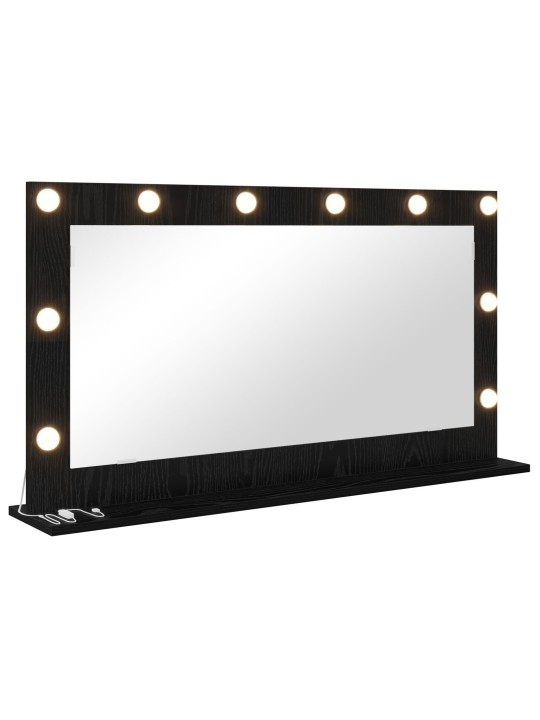 Meikkipeili led-valoilla musta tammi 100x55x18 cm