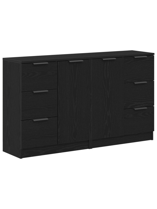 Sivupöydät 2 kpl musta tammi 60x30x70 cm teknisestä puusta