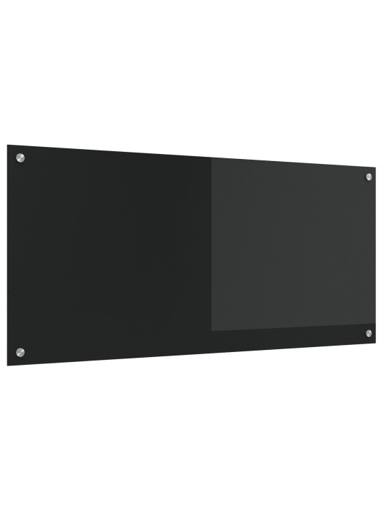 Keittiön taustaseinä musta 110x50x0,6 cm karkaistu lasi