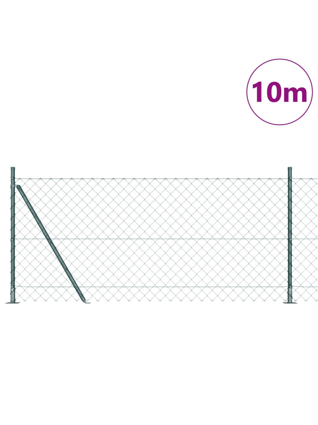 Ketjuaita, jossa 7 laippapilari 0.8x10 m galvanoitu teräs