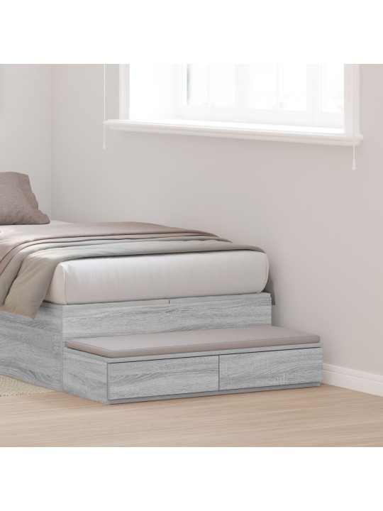 Sängyn laatikot harmaa sonoma 100x36,5x16,5 cm tekninen puu