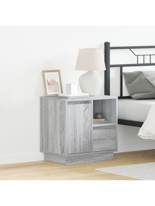 Yöpöydät led-valolla 2 kpl harmaa sonoma 50x34,5x50 cm