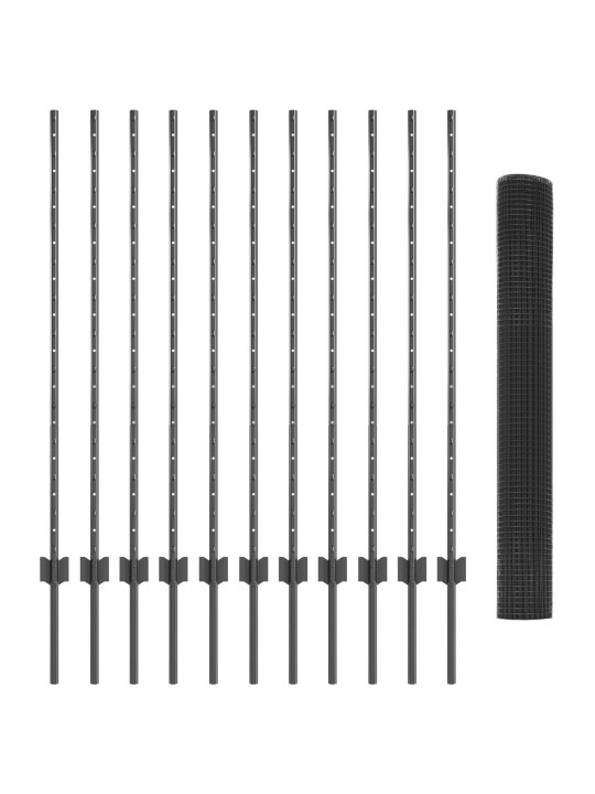 Hitsaustekoinen aita 22 u-pylväillä harmaa 1.2x25 m teräs