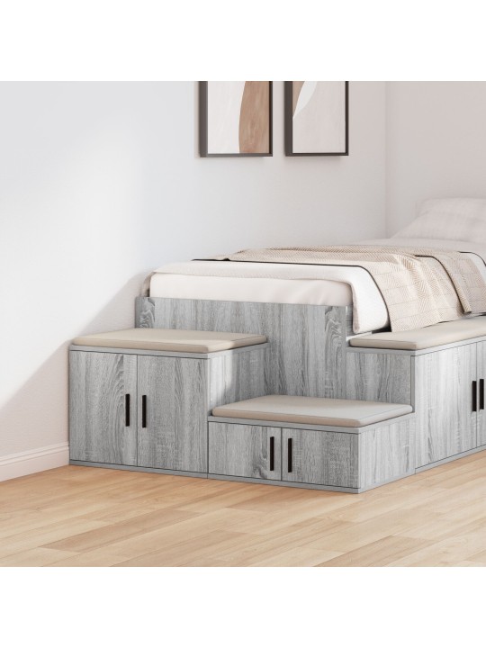 Säilytyskaappi harmaa sonoma 127x41x40 cm korkeat täytemateriaalit