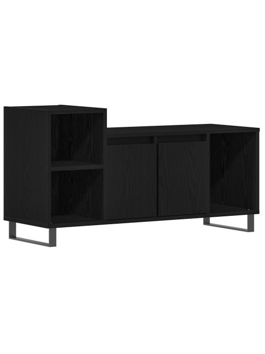 Tv-kaappi musta tammi 100x35x55 cm tehty puusta
