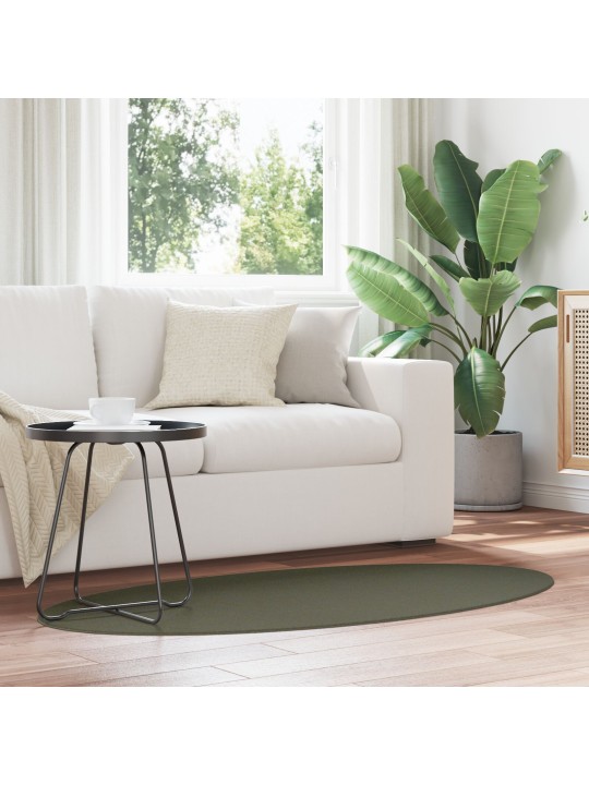 Matto "huarte" metsänvihreä 80x150 cm ovaali