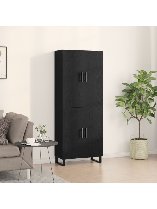 Kaapit 2 kpl musta tammi 69,5x34x180 cm tekninen puu