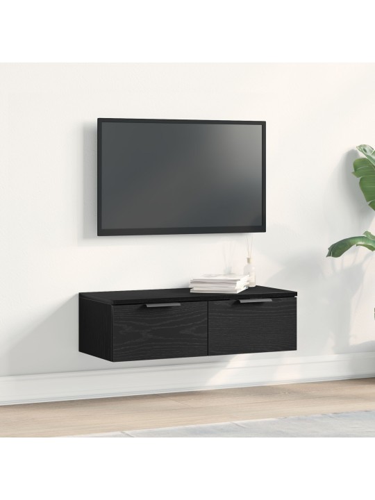 Musta tammi seinäkaappi 68x30x20 cm keinotekoisesta puusta