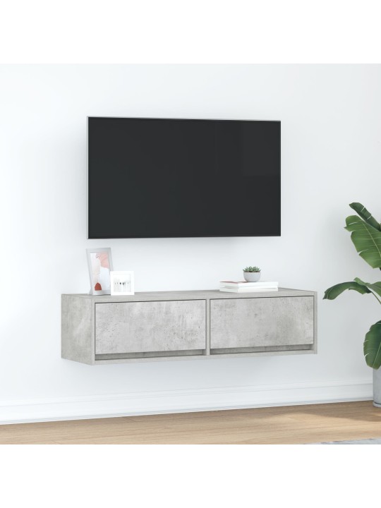 Tv-kaappi betoni harmaa 100x31x25,5 cm tekninen puuvaja