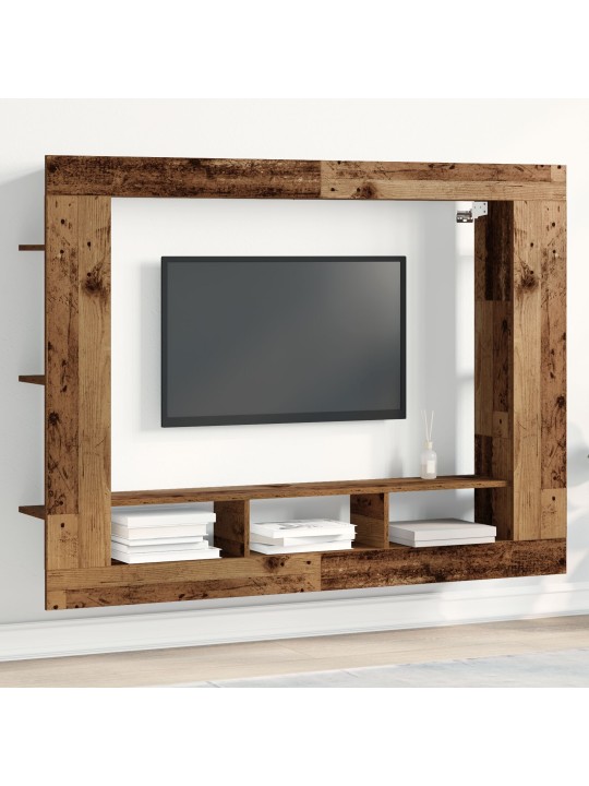 Tv-kaappi seinälle asennettavaksi vanha puu 152x22x113 cm