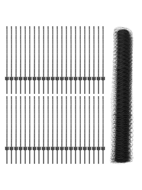 Aita-posts 22 kpl u-kanava harmaa 100 cm teräs