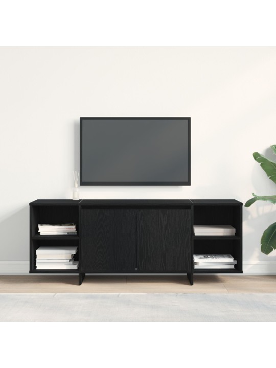 Tv-taso - musta tammi - 120x30x40.5 cm - valmistettu teknisestä puusta