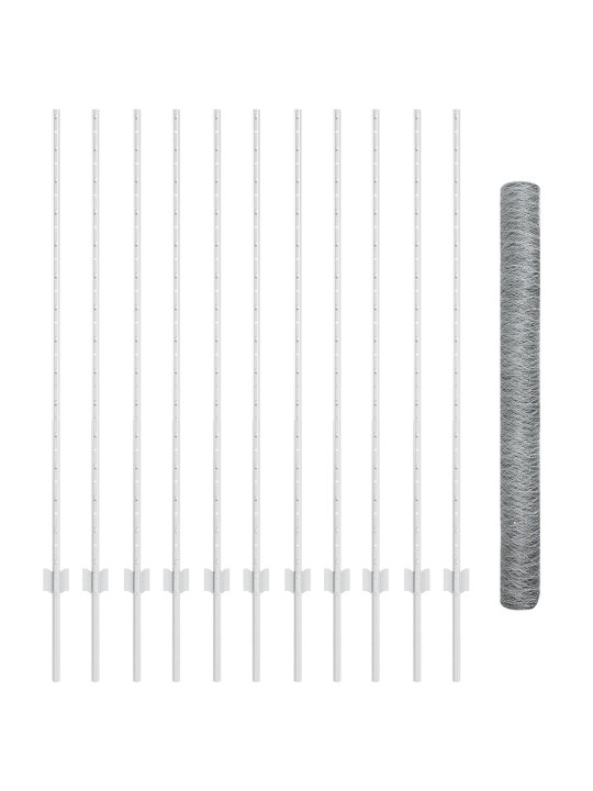 Aitan tolpat 22 kpl u-kanava 140 cm galvanoitu teräs