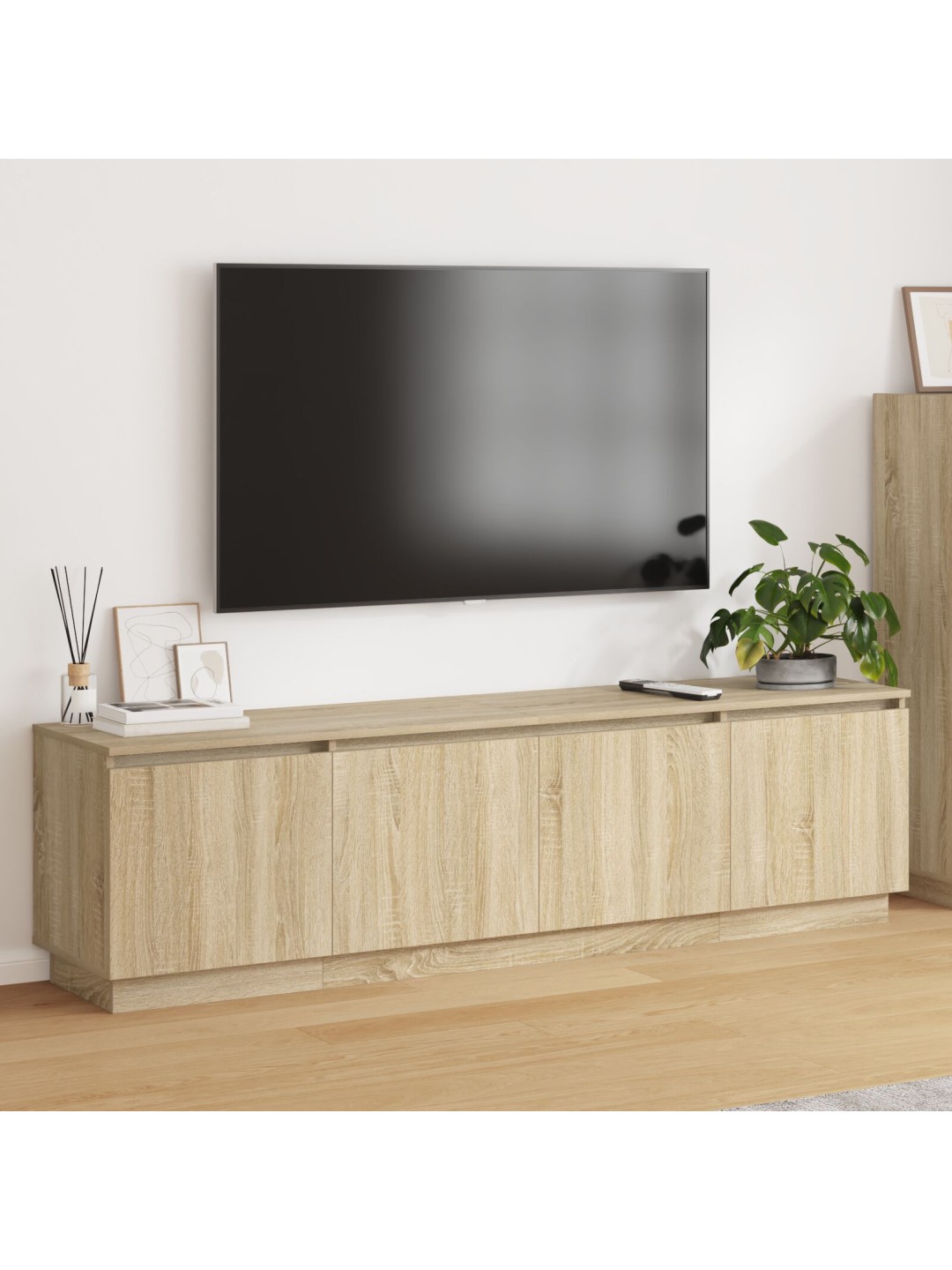 Tv-taso led-valolla sonoma oak 180x38x49 cm teknisestä puusta