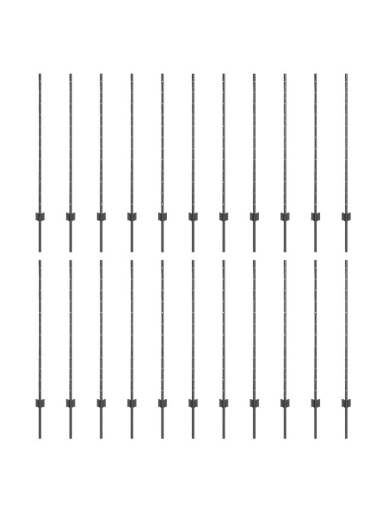 Aita-pylväät 44 kpl u-muotoinen harmaa 160 cm teräs