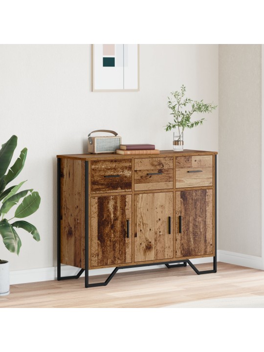 Sivupöytä vanha puu tammi 97x32.5x74.5 cm konepellitetty puu