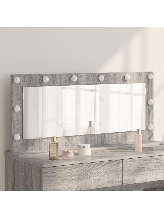 Meikkipeili led-valoilla harmaa sonoma 100x45x18 cm