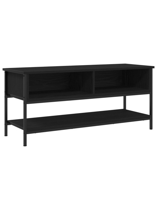 Tv-taso musta tammi 100x35x45 cm tekninen puu ja teräs