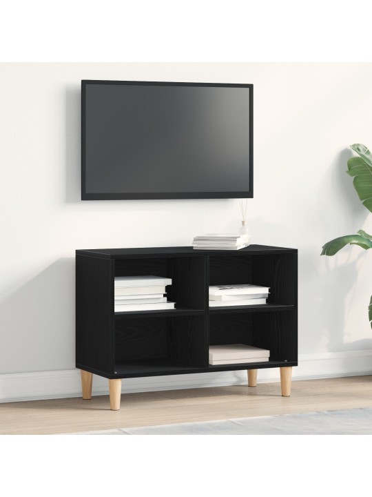 Musta tammi tv-kaappi - 69.5x30x50 cm, valmistettu teknisestä puusta