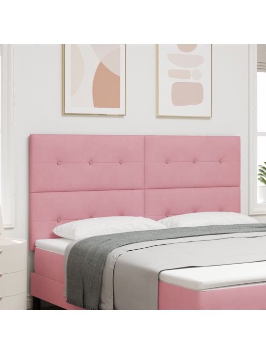 Sängynpääty napitus pinkki 180 cm sametti